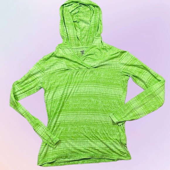 Title Nine Lightweight Neon Green Summer Hiking Hoodie Women's Size Small - Picture 1 of 6